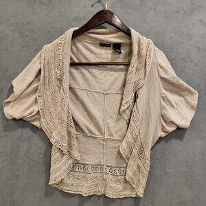 New Direction Lace Short Shrug Cardigan Women's Medium Ruffle Delicate Corquette